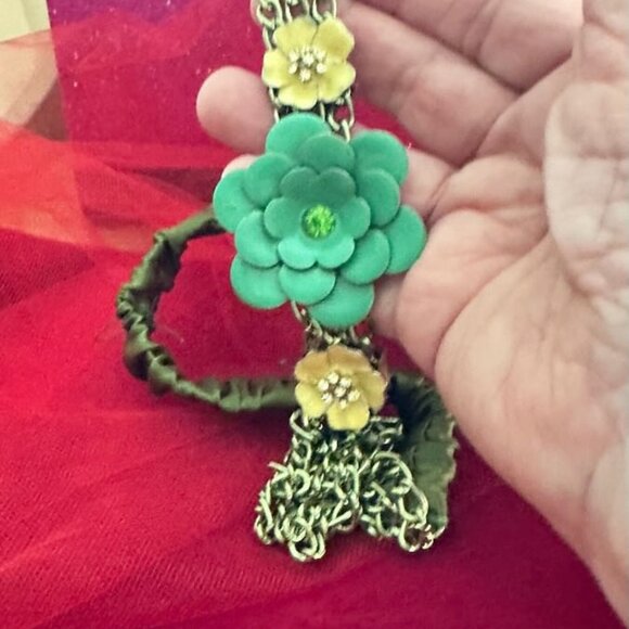 Metal/Fabric Flower Head Band - Picture 3 of 4